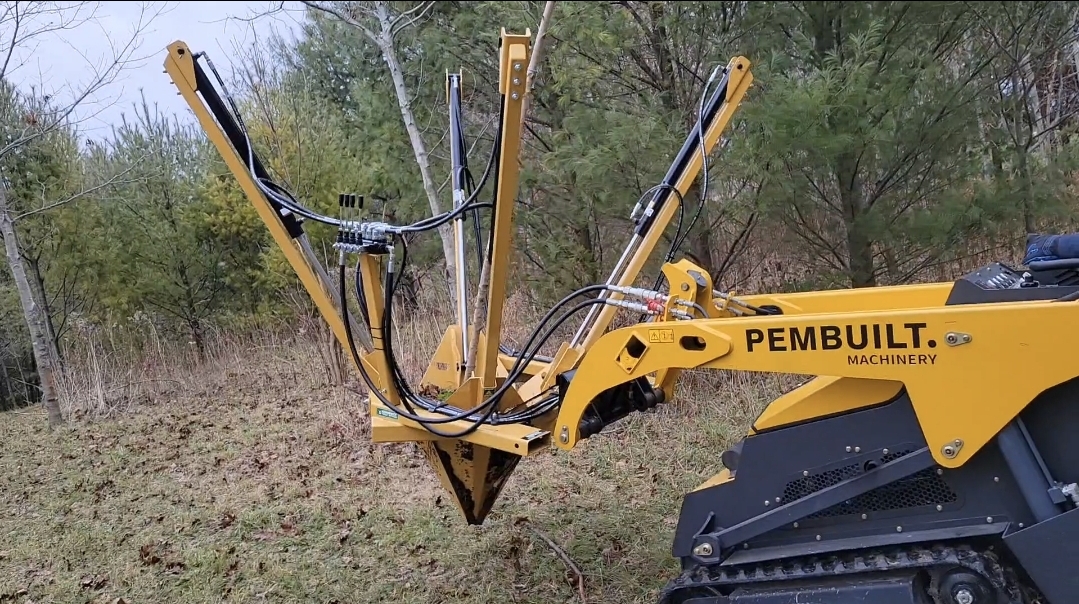 26 inch tree spade on a mini skid steer